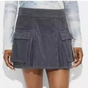 Women's Corduroy Cargo Pleated Mini Skirt - Wild Fable Gray M